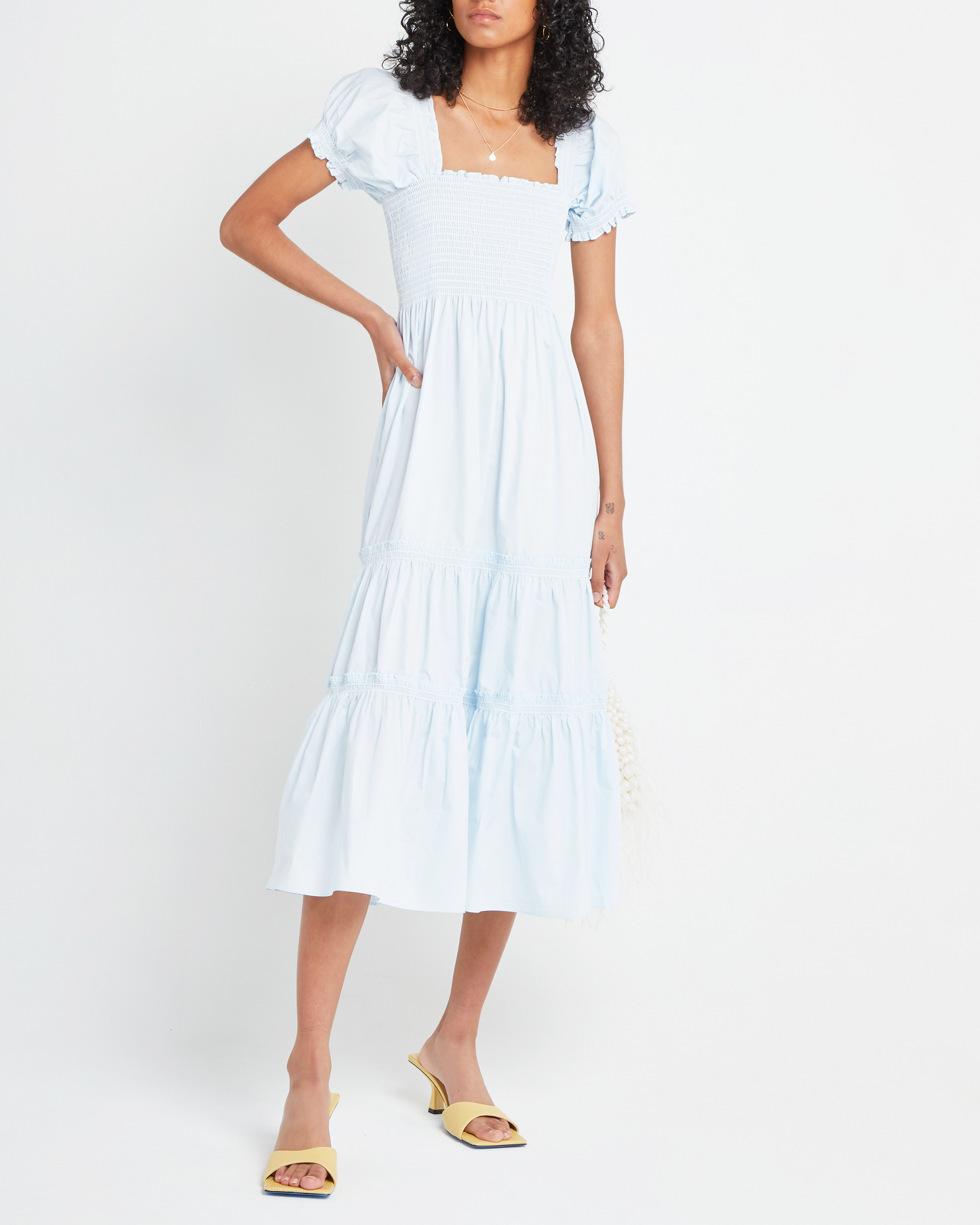 Square Neck Smocked Maxi Dress