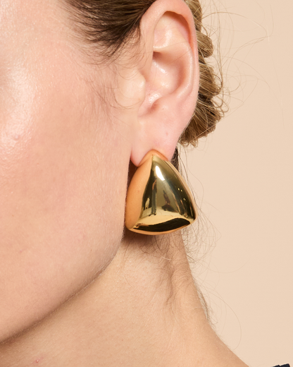 Puffed Triangle Stud Earrings